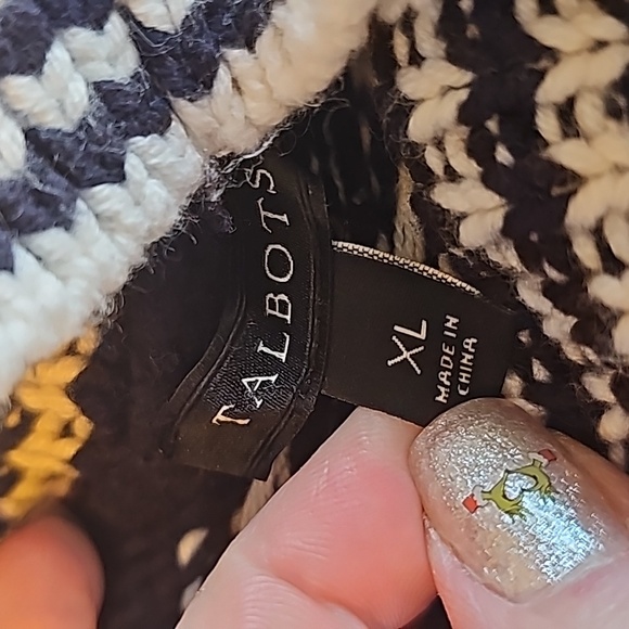 Talbots XL black & white sweater (JM) - Picture 3 of 3